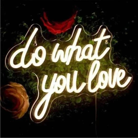 NEW Do What You Love White Neon Light LED Sign Dorm College Teen Kids Room Wall