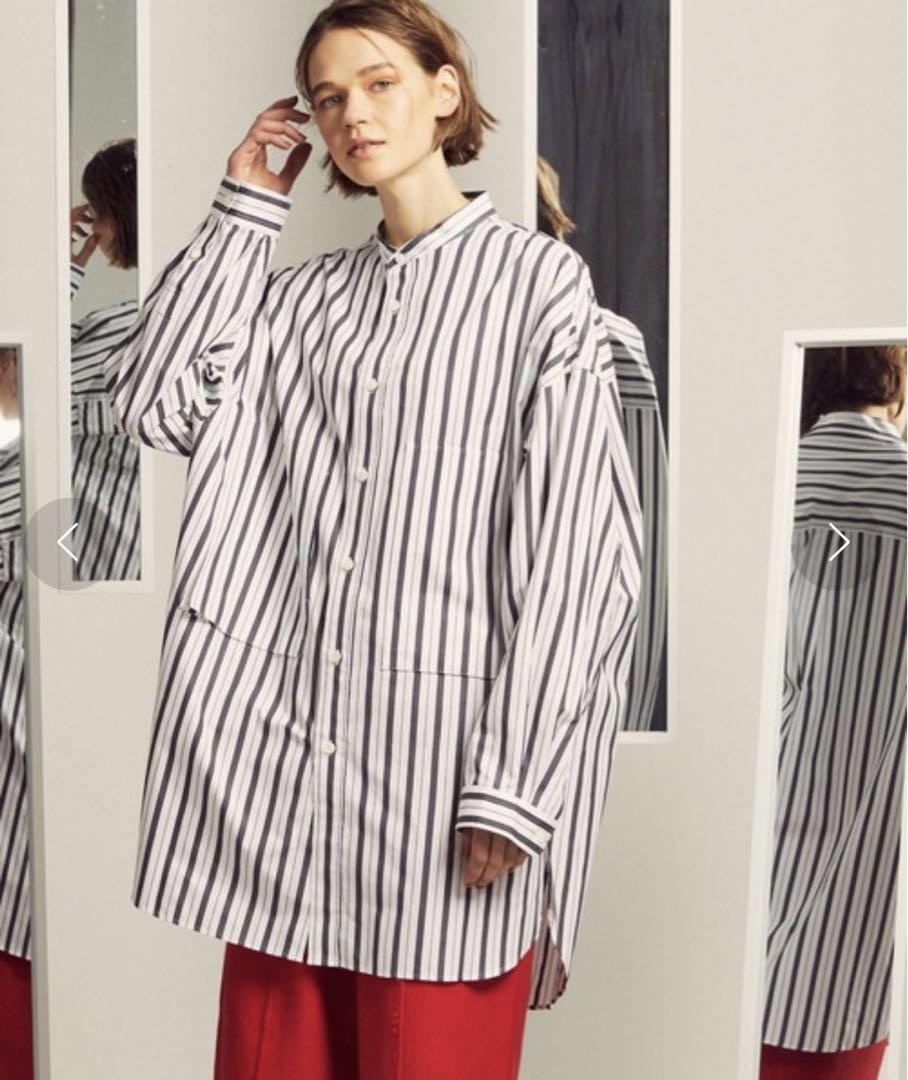 Maison Special Thomas Mason Prime Overall Band Collar Shirt Coat