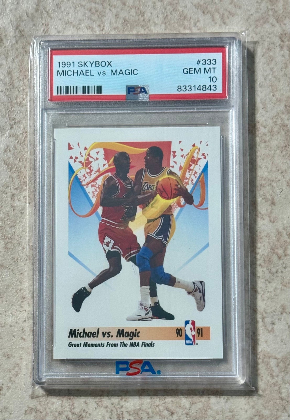 1991 Skybox Michael Jordan vs Magic Johnson NBA Finals PSA 10 Gem Mint Card #333
