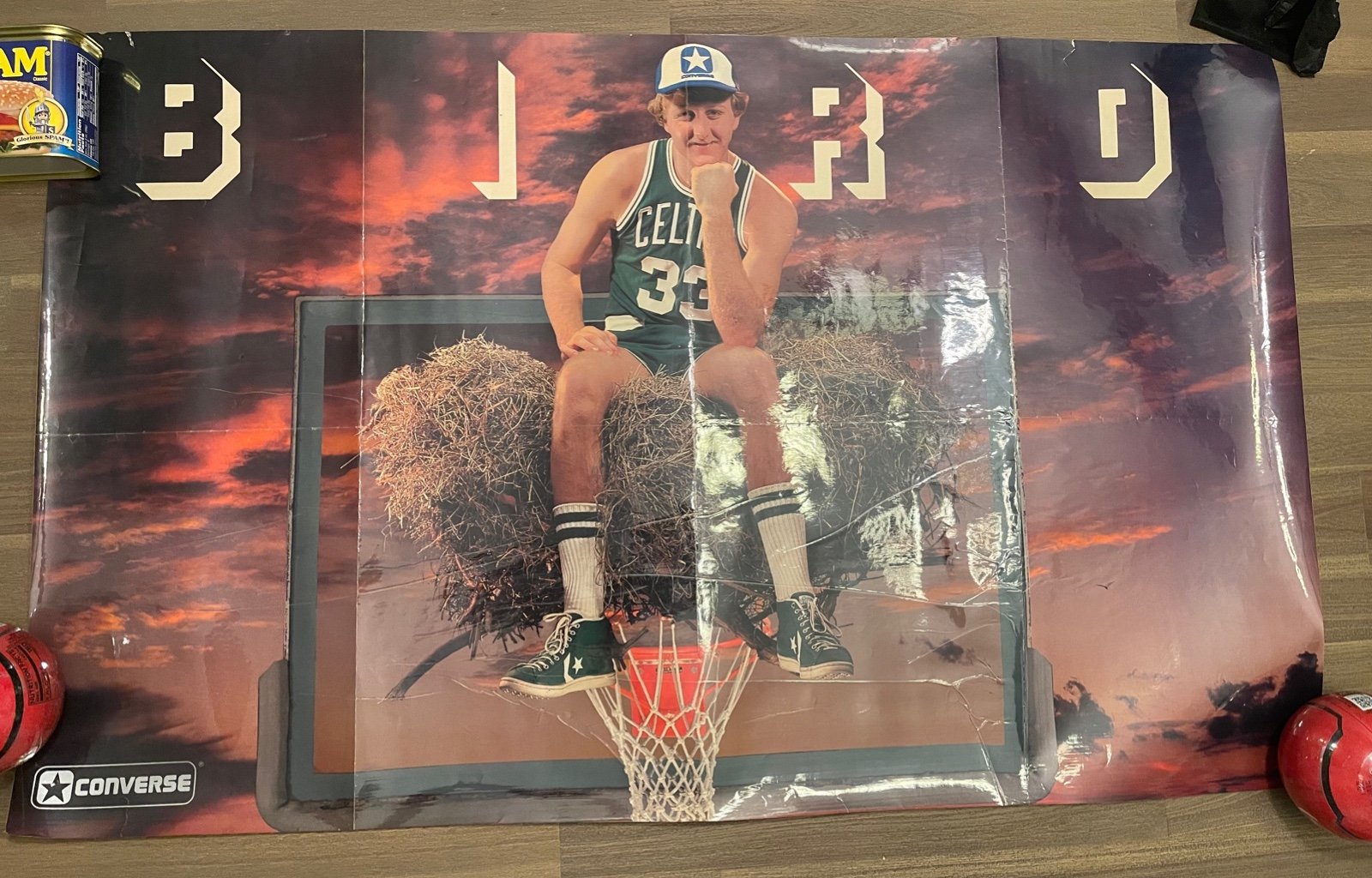 Vintage 1978 Converse Rookie Larry Bird Birdsnest Poster Boston Celtics NBA