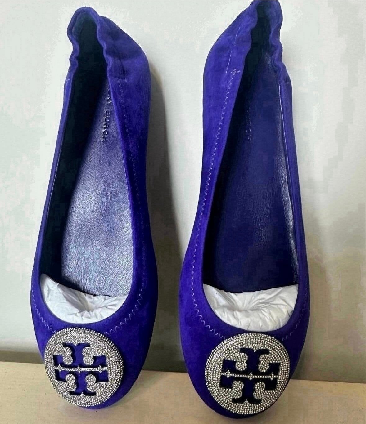 Tory Burch Minnie Travel Ballet Pave Suede Flat