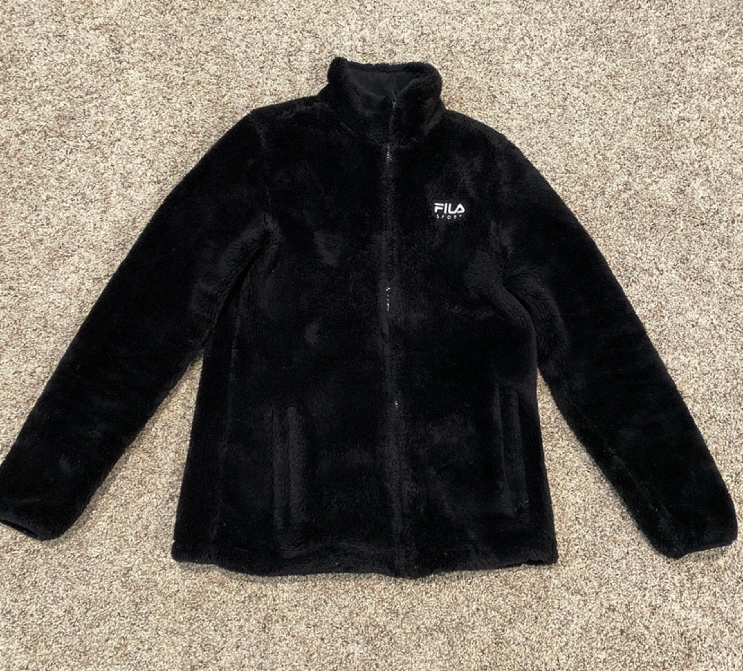 Black size small Fila fleece jacket #fleecejacket