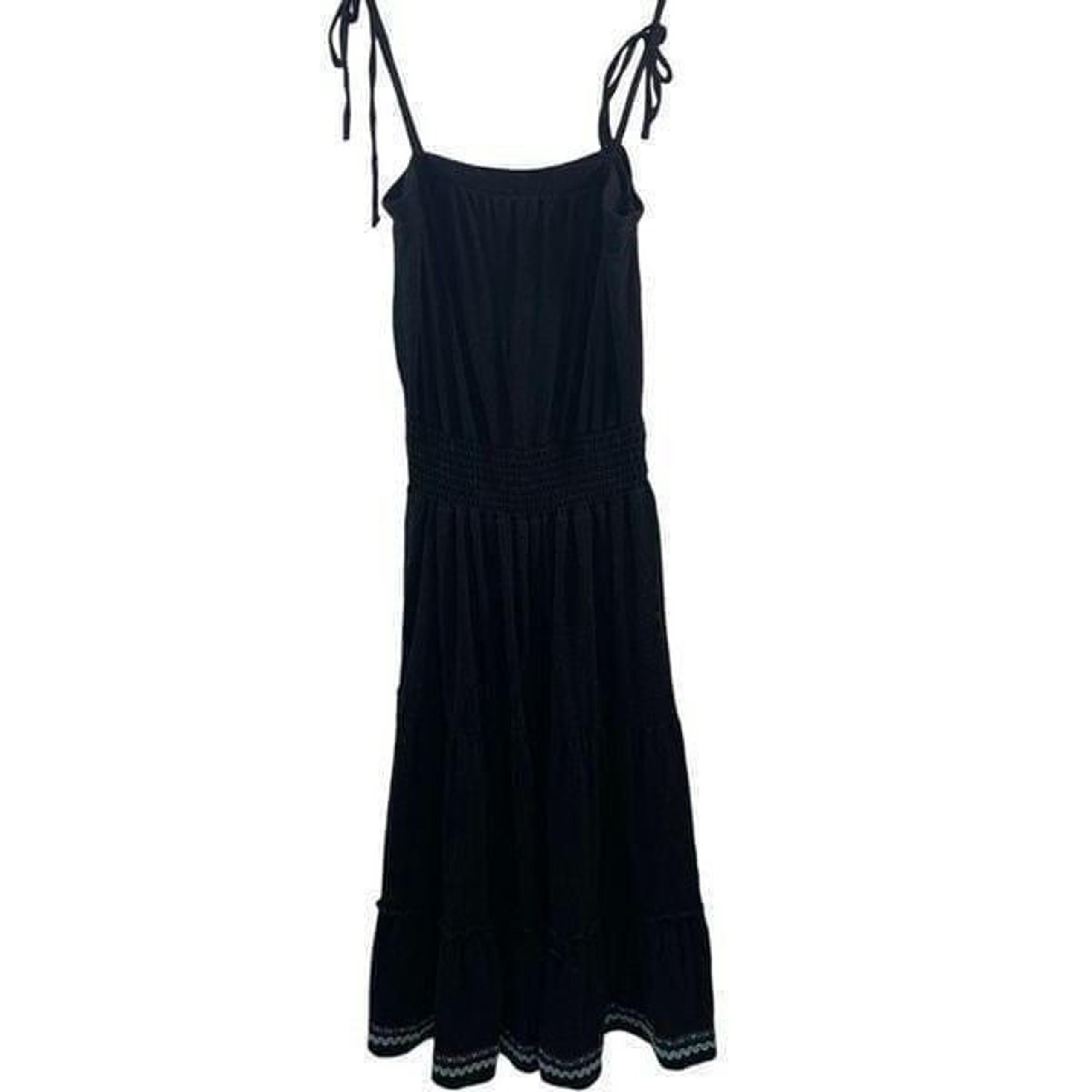 Guess Black Strapless Tiered Dress Size XS