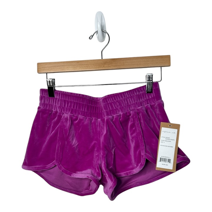 Niyama Sol Magenta Velour Snuggle Loungewear Shorts Womens Size Small NWT