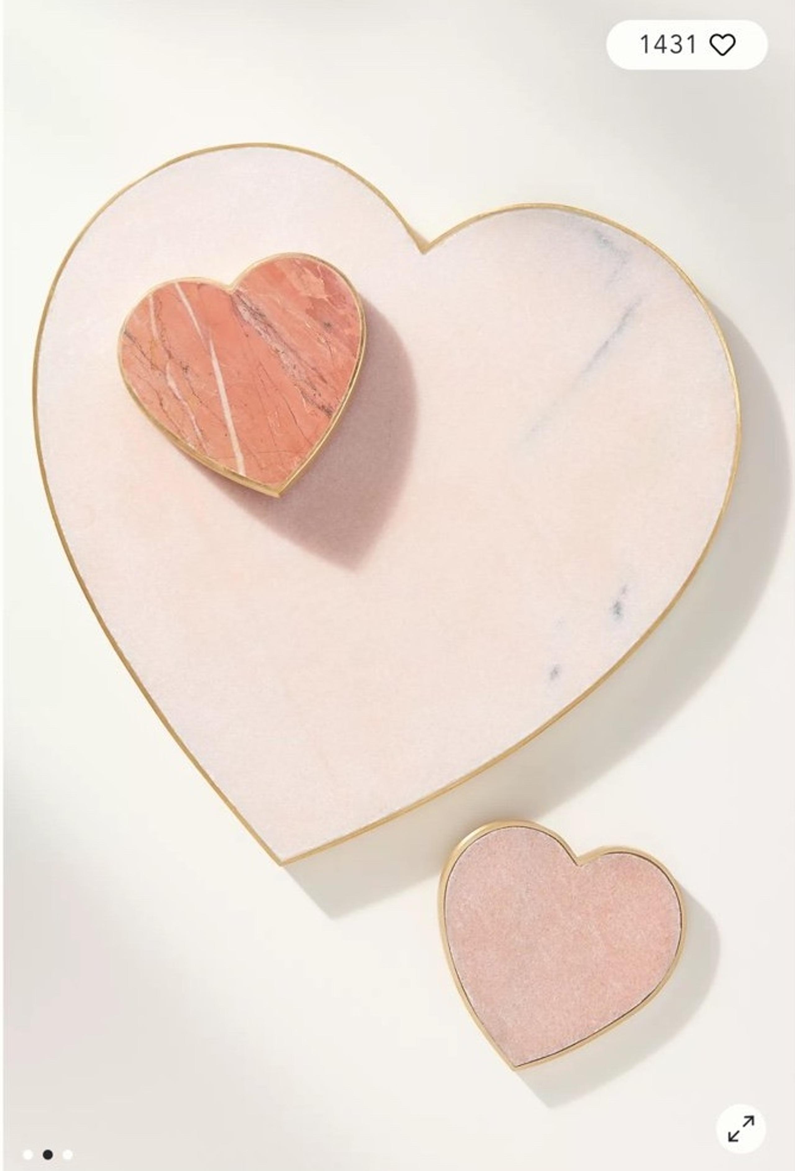 Anthropologie Marble Heart Coasters
