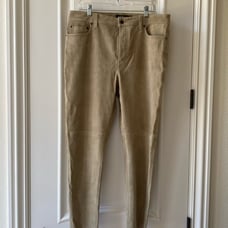 Women’s tan 100% goat suede Lauren jeans size 16