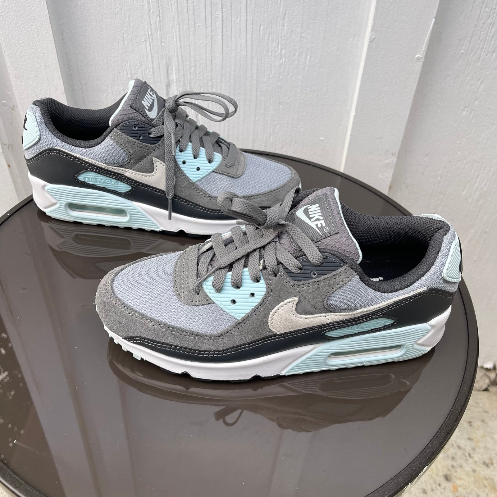 Pre- Owned Men Nike Air Max 90 Running Shoes Grey DM0029-009 Size 7