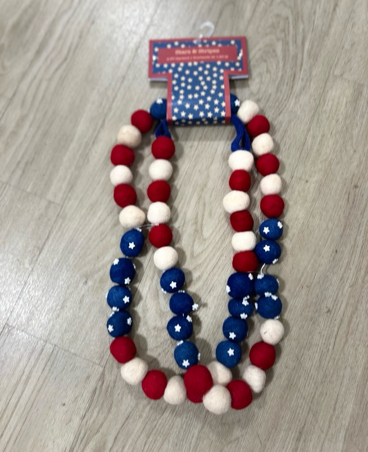 Patriotic wool felt usa flag garland !