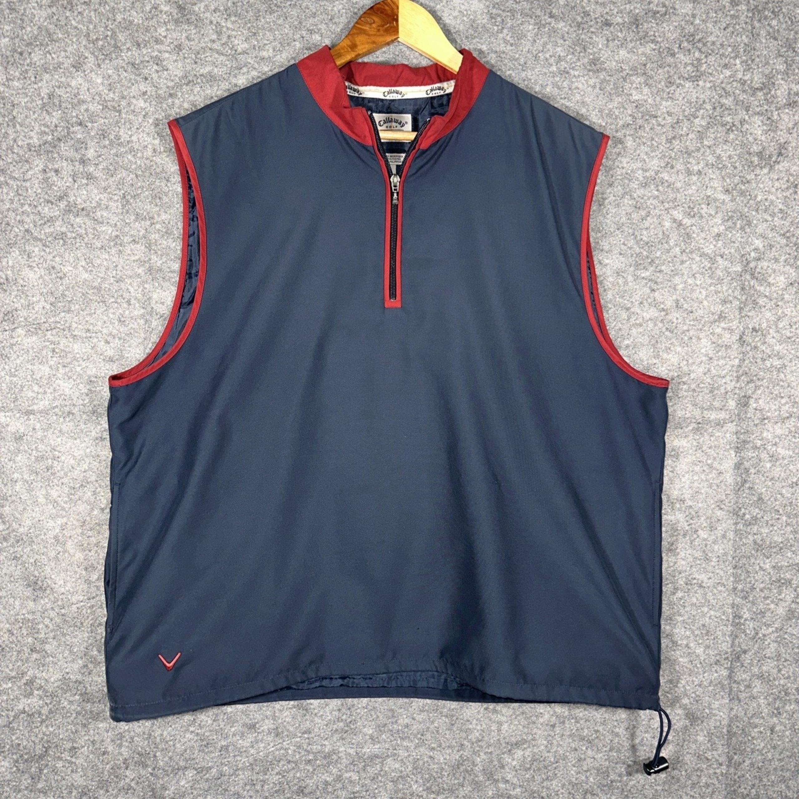 Callaway Golf Men's Brushed Microfiber Quarter Zip Vest Red Size Large