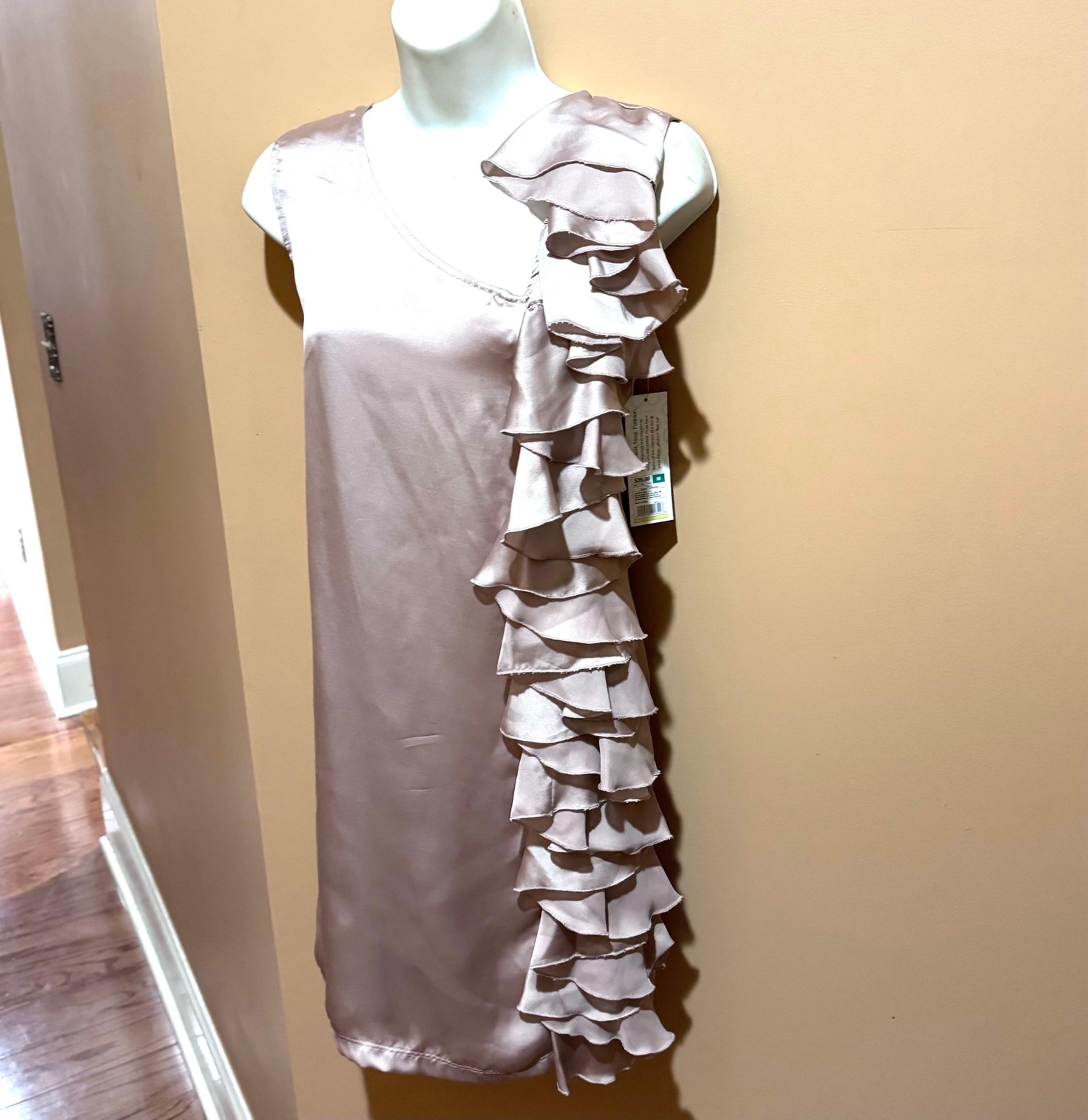 Silky ruffle cocktail dress