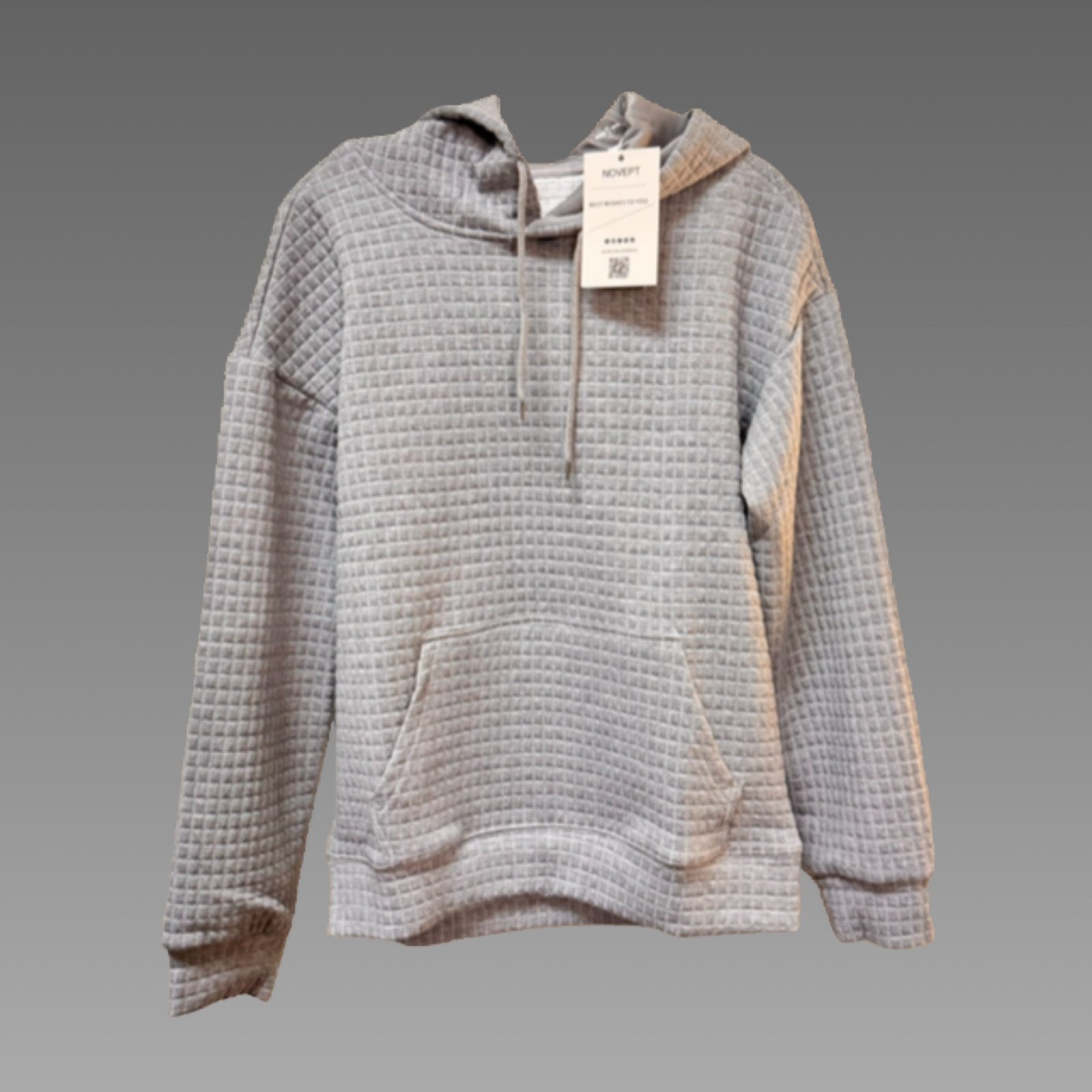 *NWT* Gray Waffle Knit Hoodie Sz Sm