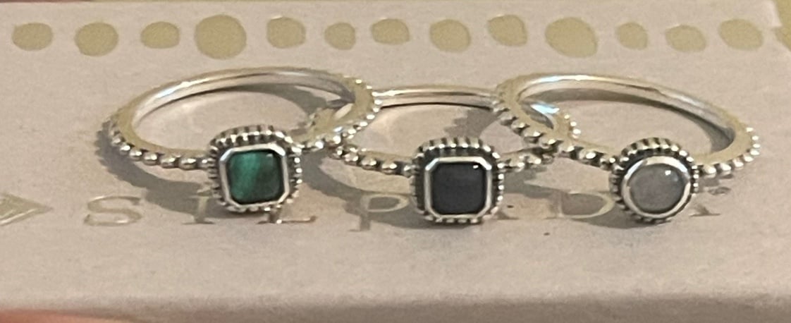 Silpada beaded gemstone rings/Size-8