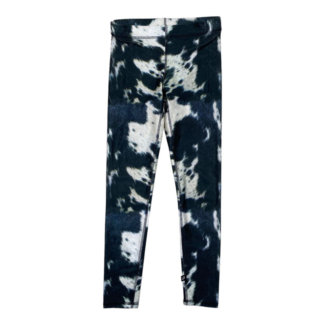 TEREZ Cowhide Print Capri Leggings Activewear Black White & Gray Size Small