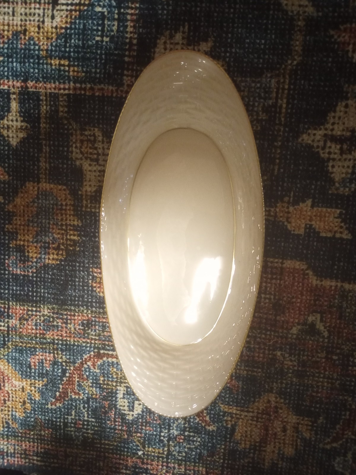 Lenox eternity Two smaller size serving platters. Very elegant with gold rim.
