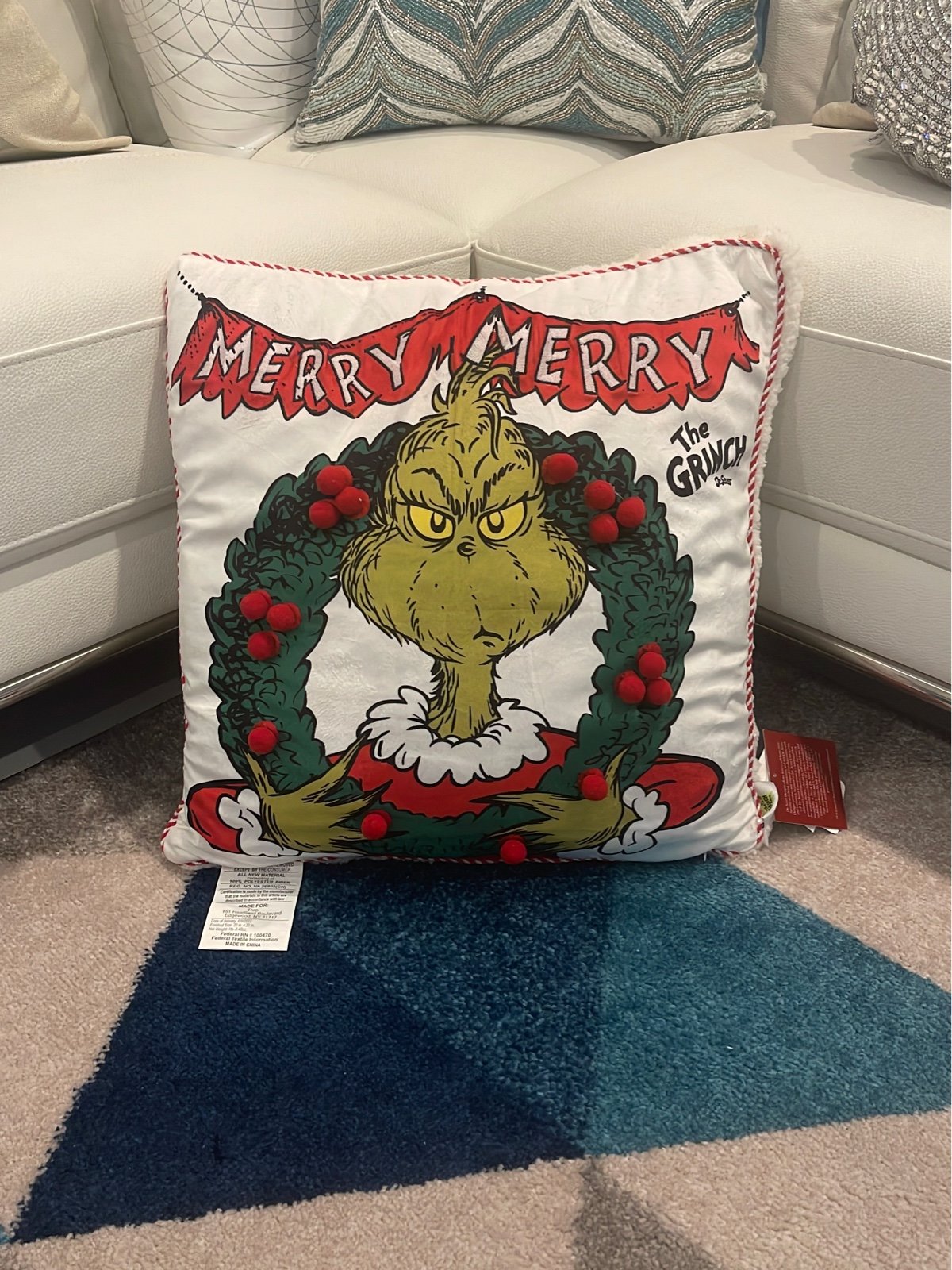 The Grinch Merry GRINCHMAS Pillow