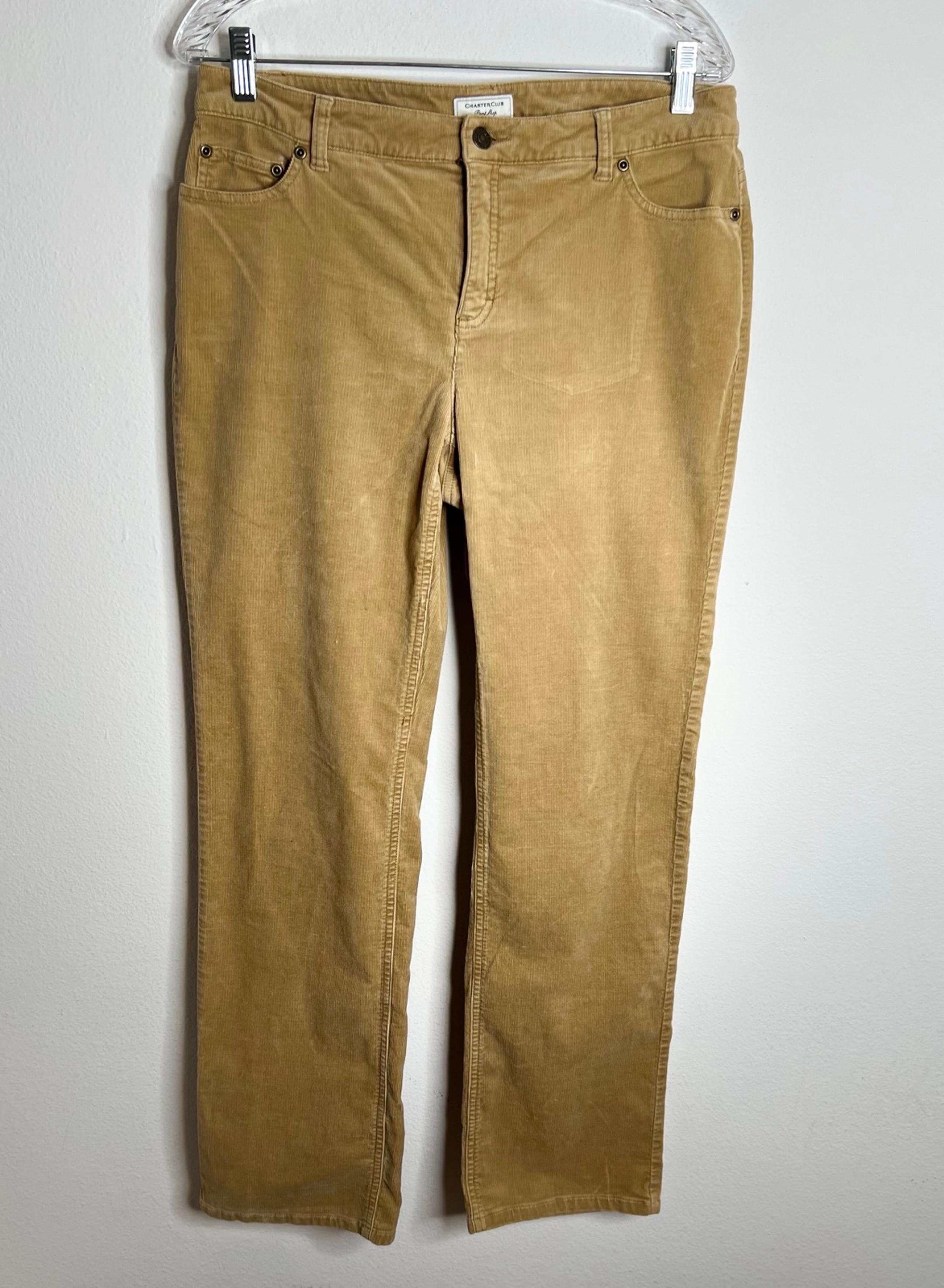 Charter Club Corduroy Pants Womens 8 Straight Fit Leg Stretch