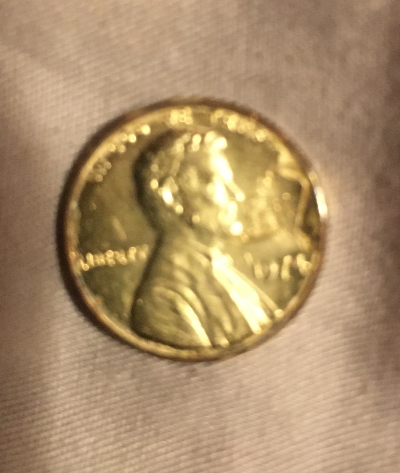 1974 lincoln gold penny with Alaska marking