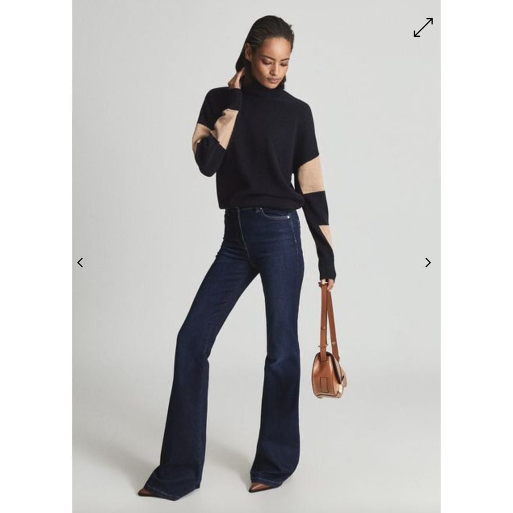Reiss Nova Knit Mix Roll Neck Jumper