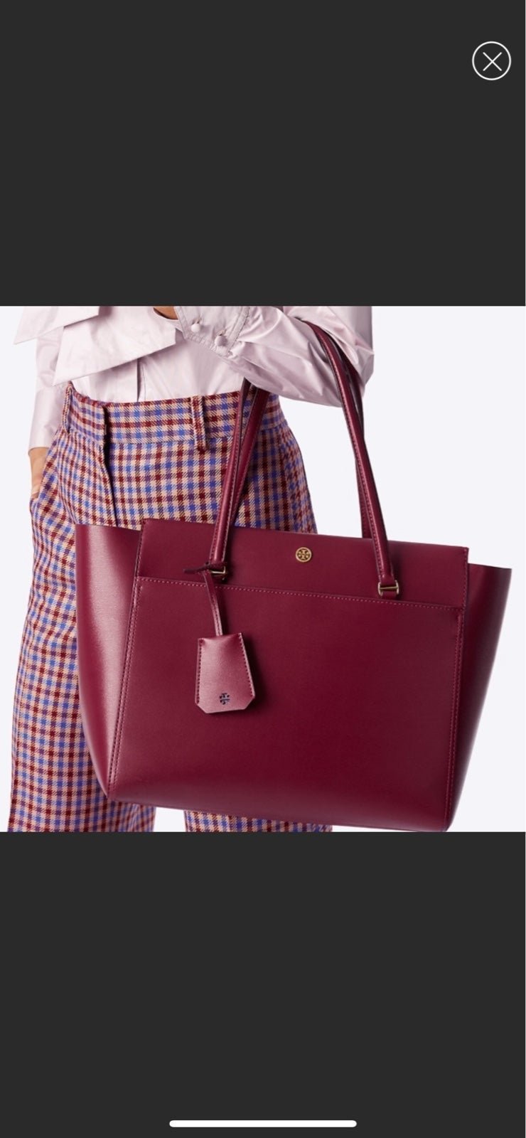 Tory Burch zip Tote Bag NWT leather large size