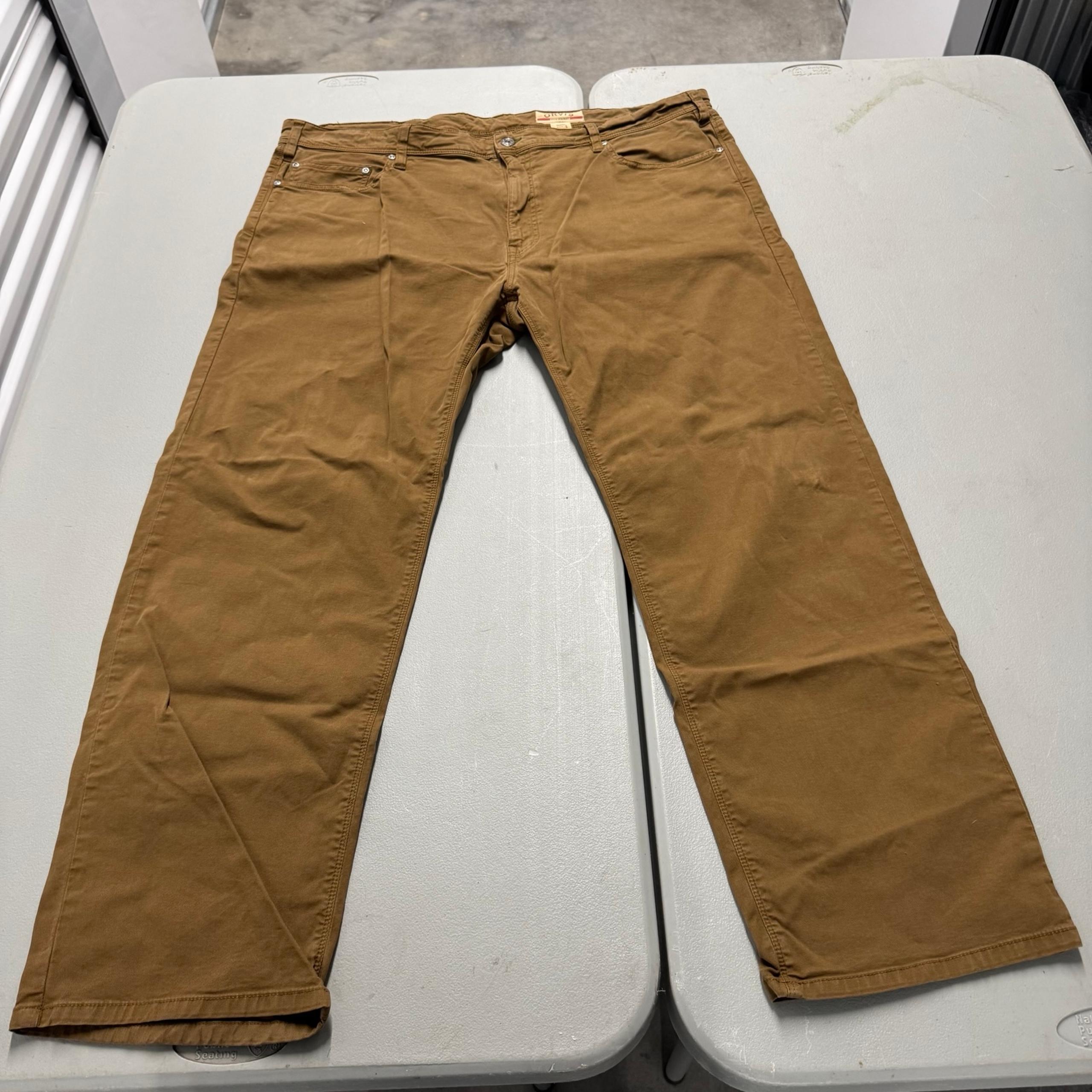 Orvis Five 5 Pocket Chino Pants Men's 42x30 Brown Flat Front Straight
