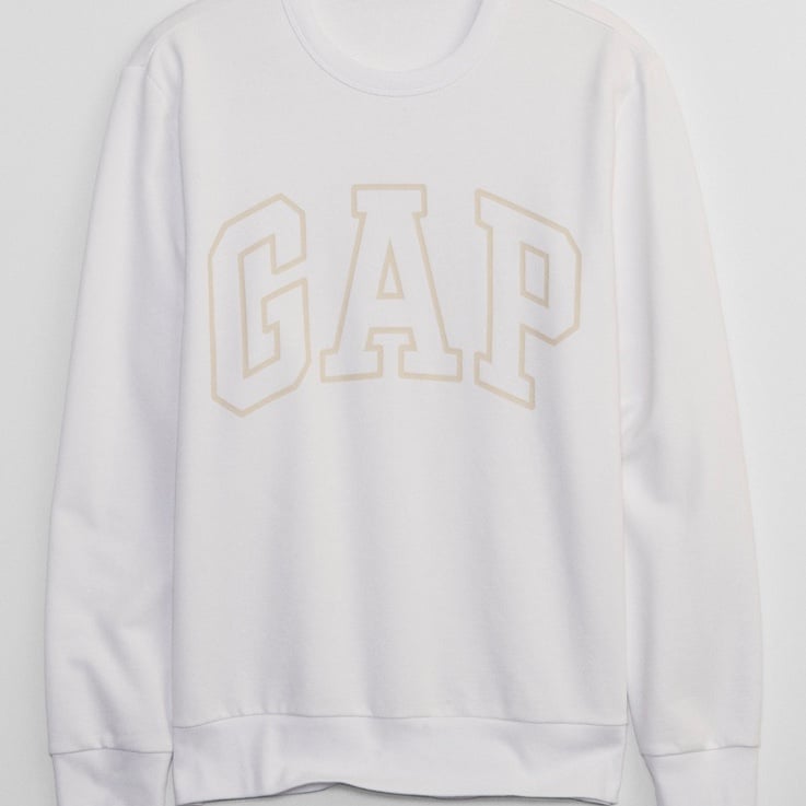 NWT Gap Logo Sweatshirt Color: Optic White SIZE LARGE Straight, easy fit. Hits a
