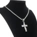 2ct Diamond Mens 14K White Gold Cross Rope Chain Necklace New 14K Silver Jewelry