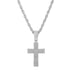 2ct Diamond Mens 14K White Gold Cross Rope Chain Necklace New 14K Silver Jewelry