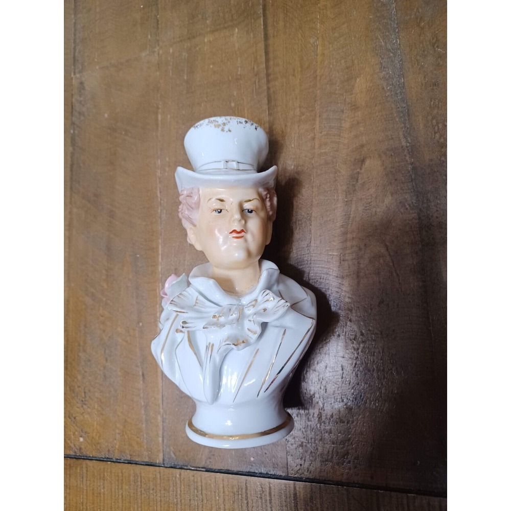Vintage Wales Victorian Man Porcelain Head Vase Made in Japan