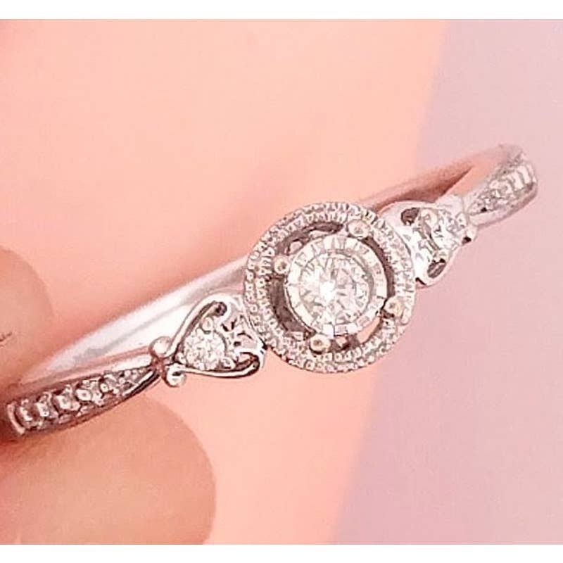Diamond Promise, Engagement Ring 10K White Gold  REAL DIAMONDS