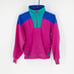 Vintage 90s Columbia Color Block sweater 80s bold radial sleeve pink sz M