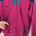 Vintage 90s Columbia Color Block sweater 80s bold radial sleeve pink sz M