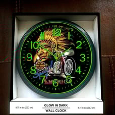 Harley Davidson Garage Shop Glow in the Dark Wall Clock NEW!