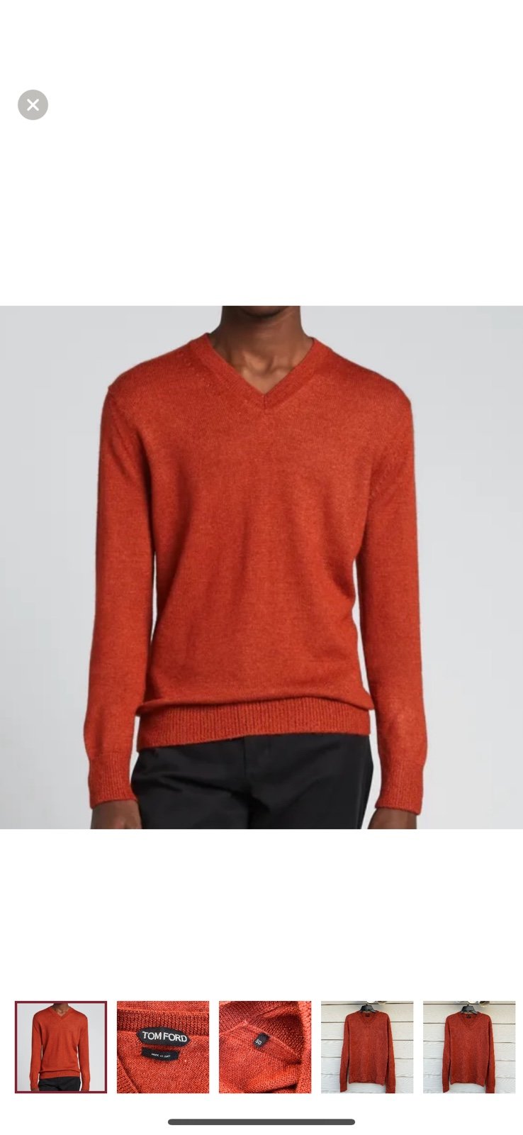 TOM FORD Men's Solid V-Neck Sweater
