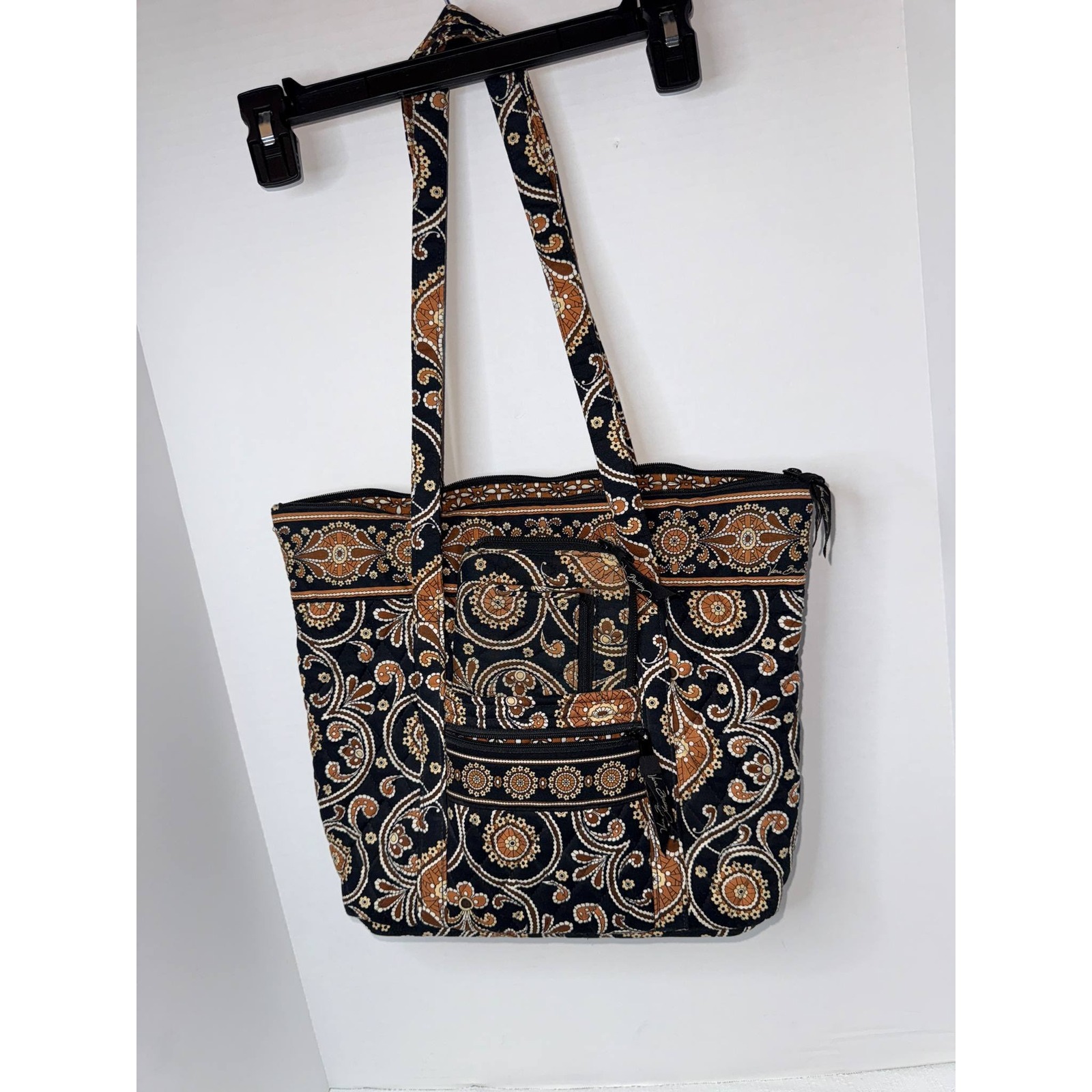 Vera Bradley Tote Bag Purse And Wallet Retired Cafe Latte Pattern