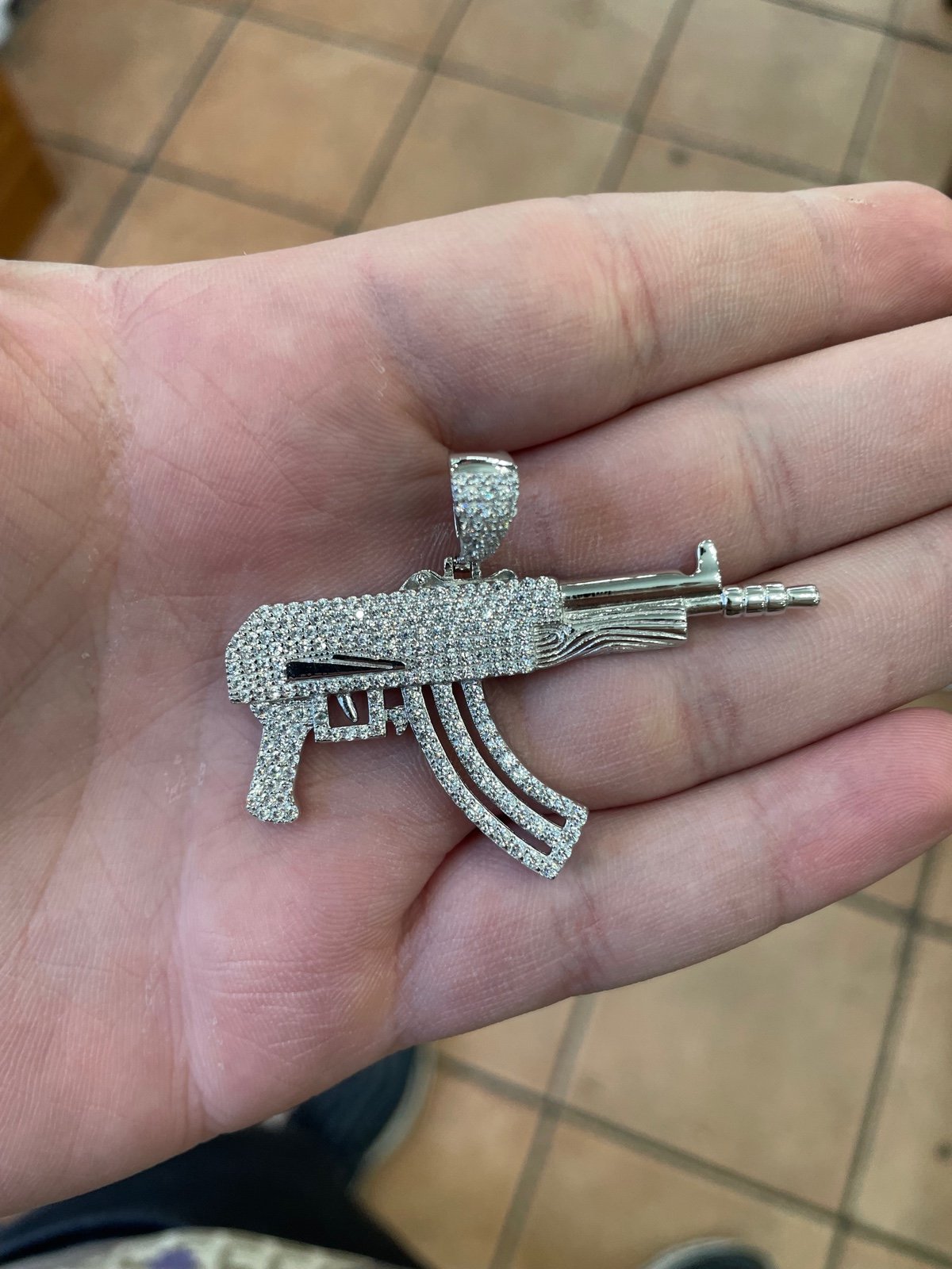 Brand New Iced Out CZ AK-47 Pendant