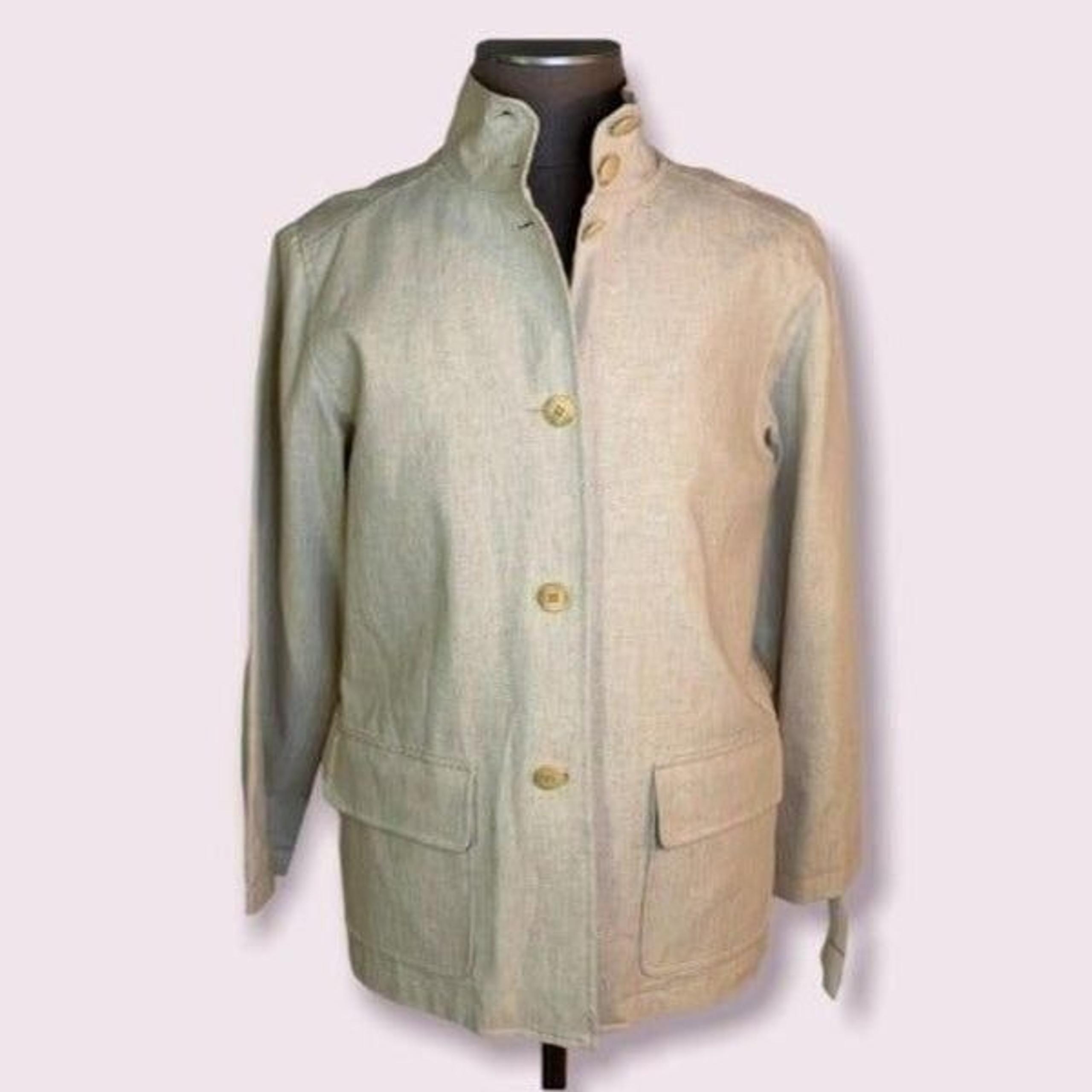 Orvis Women's size Medium natural Cotton linen suit coat blazer jacket New