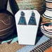 STERLING SILVER VINTAGE TAXCO CRUSHED INLAY TURGUIOSE DROP EARRINGS