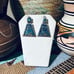 STERLING SILVER VINTAGE TAXCO CRUSHED INLAY TURGUIOSE DROP EARRINGS