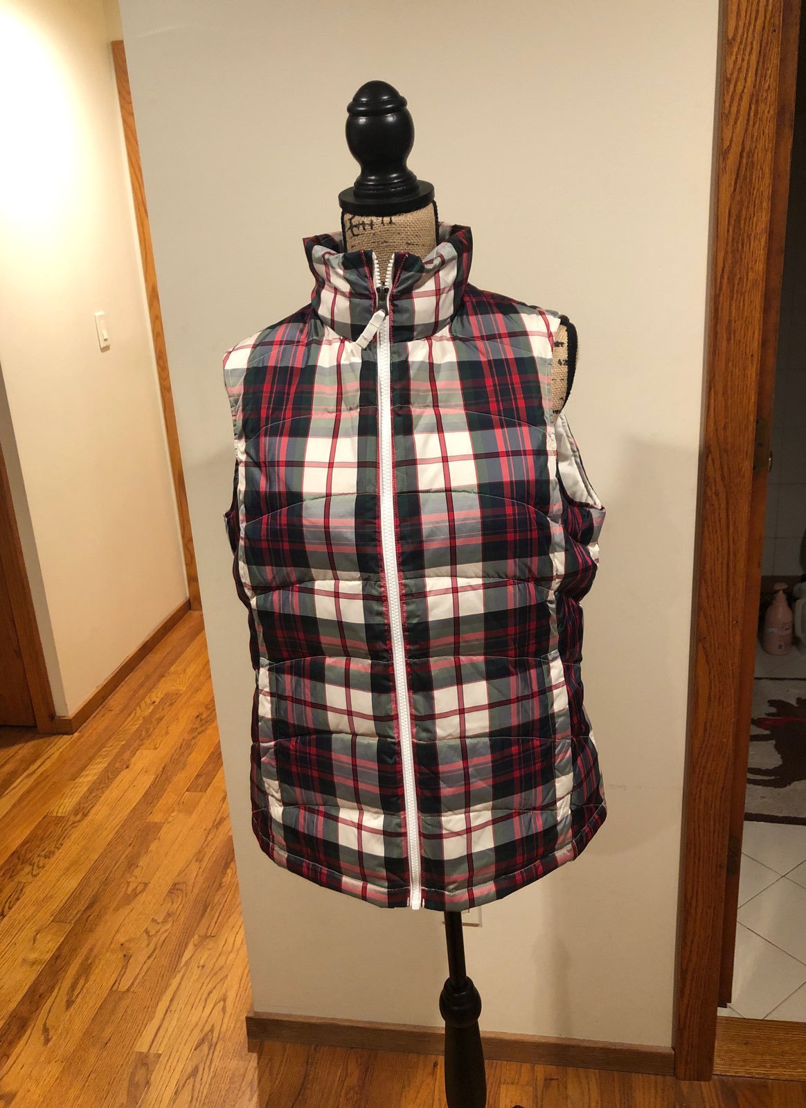 NWT Lands End Plaid Vest