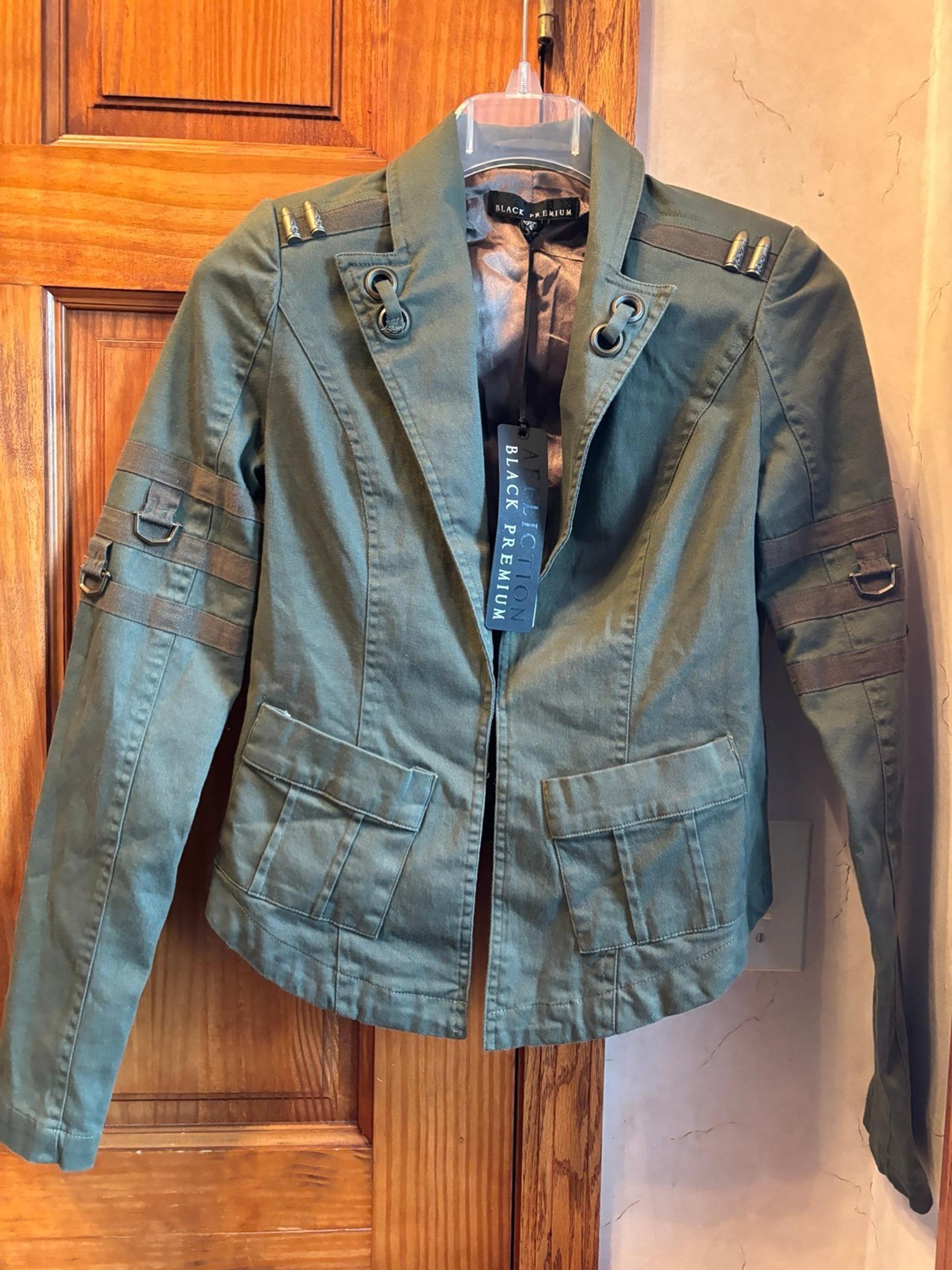 AFFLICTION NWT BLACK PREMIUM Never Surrender Moto Jacket XS Dark Olive