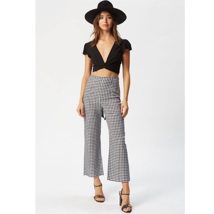 XS Flynn skye checkered gingham high waisted Parker pants rayon