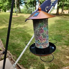 XDW-GIFTS Mosaic Solar Wild Bird Feeder, Waterproof Lantern Shape with S-Hook &