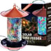 XDW-GIFTS Mosaic Solar Wild Bird Feeder, Waterproof Lantern Shape with S-Hook &