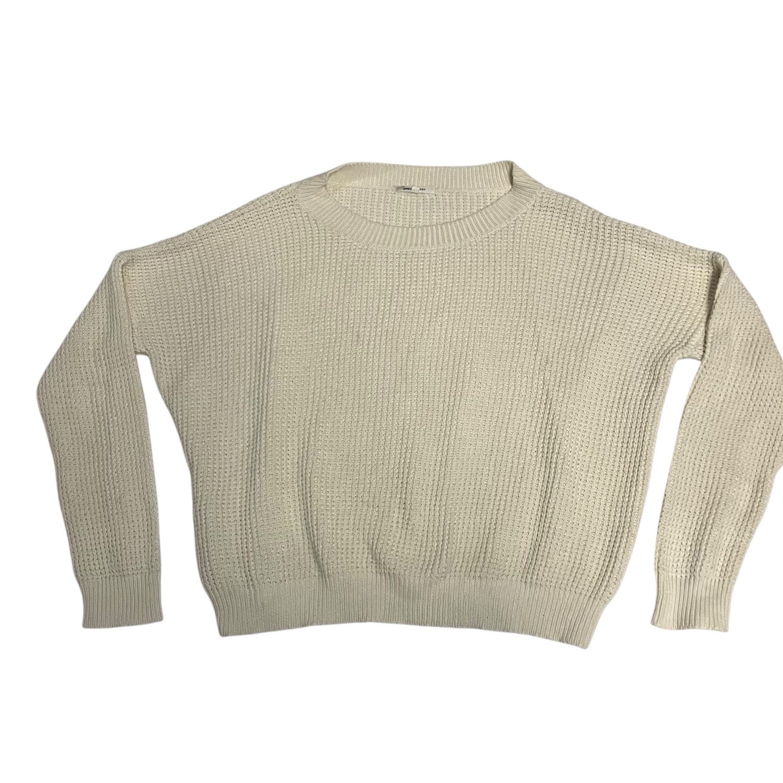 Emerson Fry Women's Organic Cotton Cream Knit Sweater Size Large