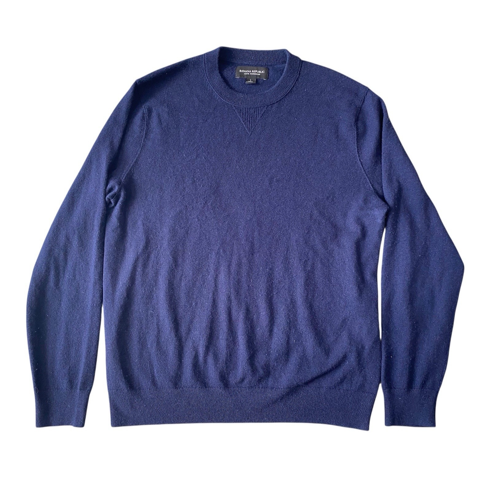 Banana Republic Sweater Men's Large Blue 100% Cashmere Pullover Casual Preppy