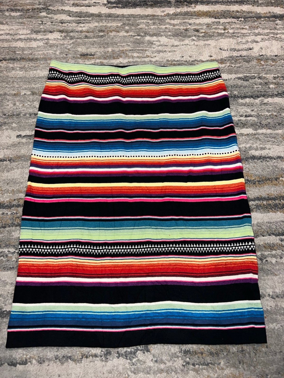 Lauren Ralph Lauren Striped Linen-Blend Pencil Skirt Womens Size Large Aztec