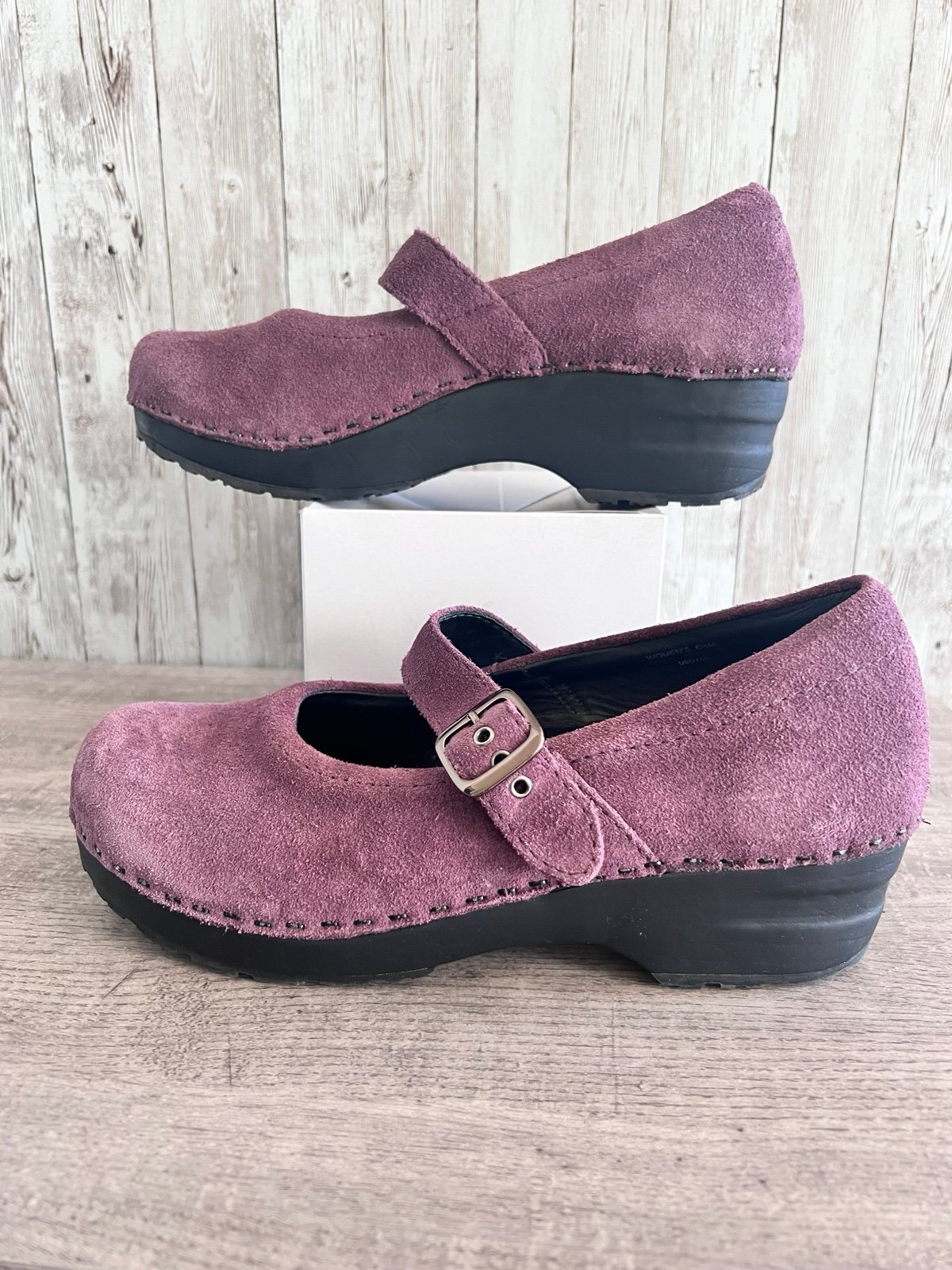 LL Bean Suede Mary Jane Clogs