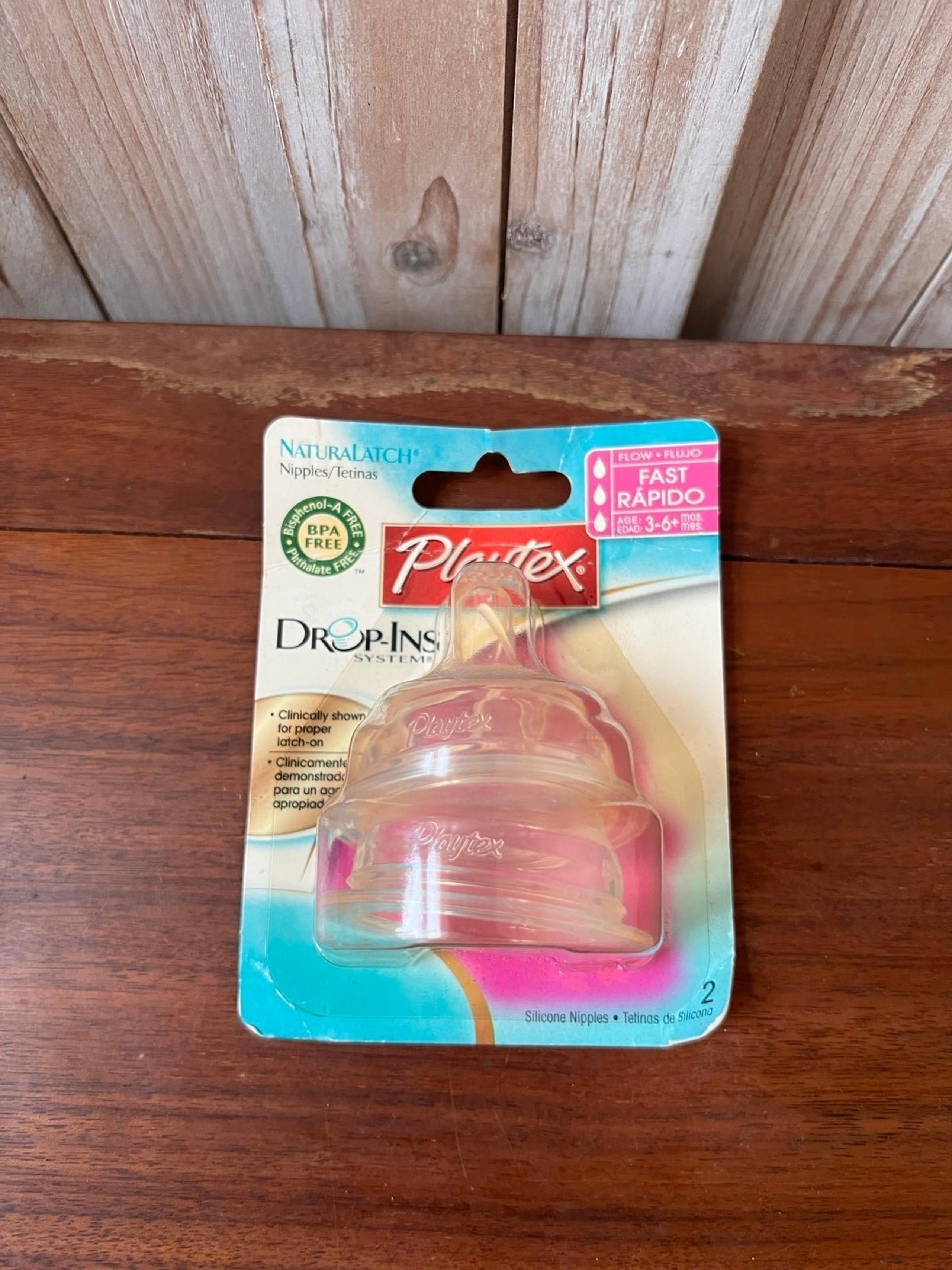 Playtex Drop Ins Naturalatch Silicone Nipples 3-6m+ Fast Flow BPA-Free