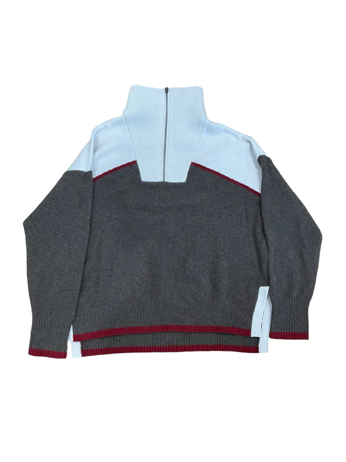 Colorblock Quater Zip Sweater