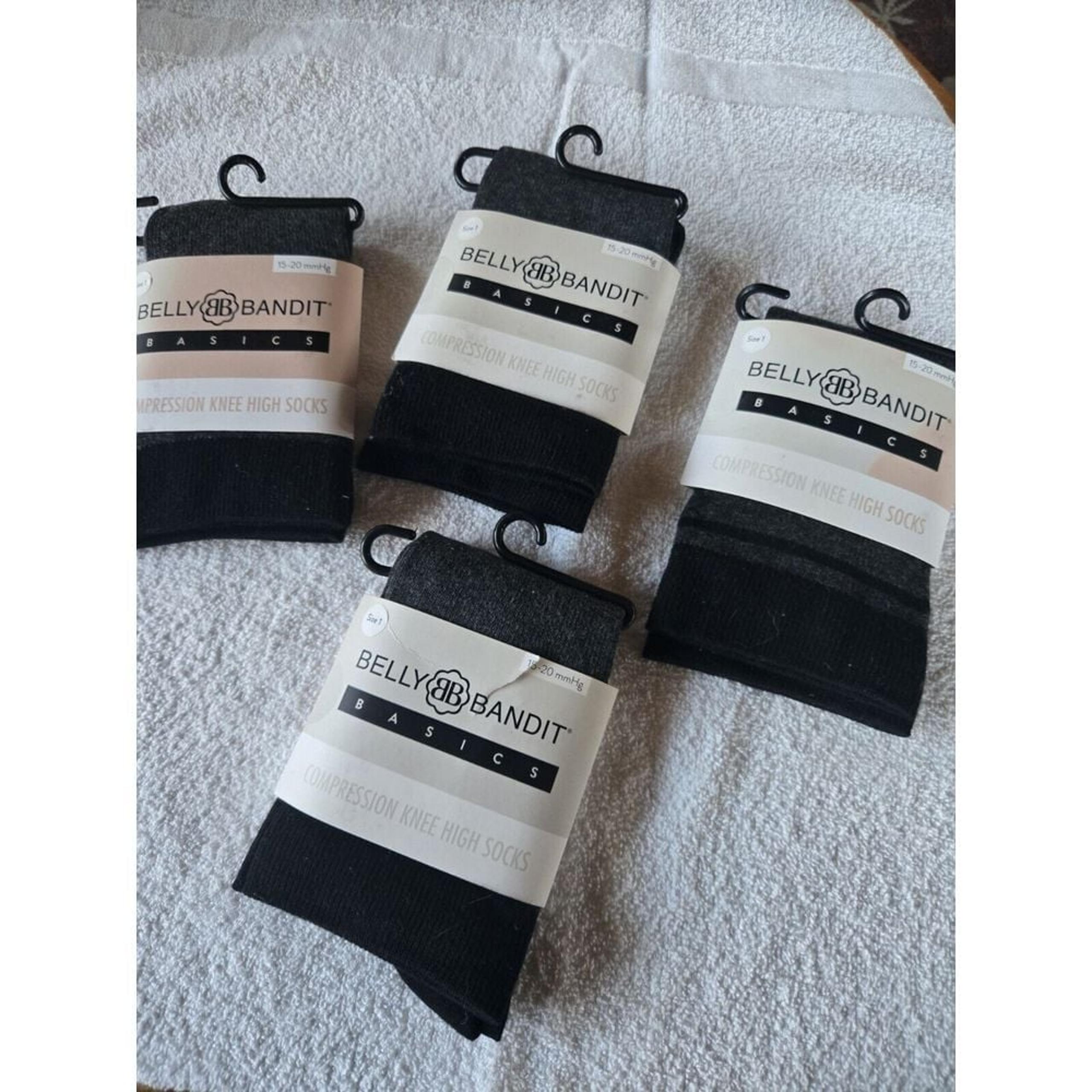 Belly Bandit Compression Knee High Socks During After Pregnancy - Black Lot Of 4